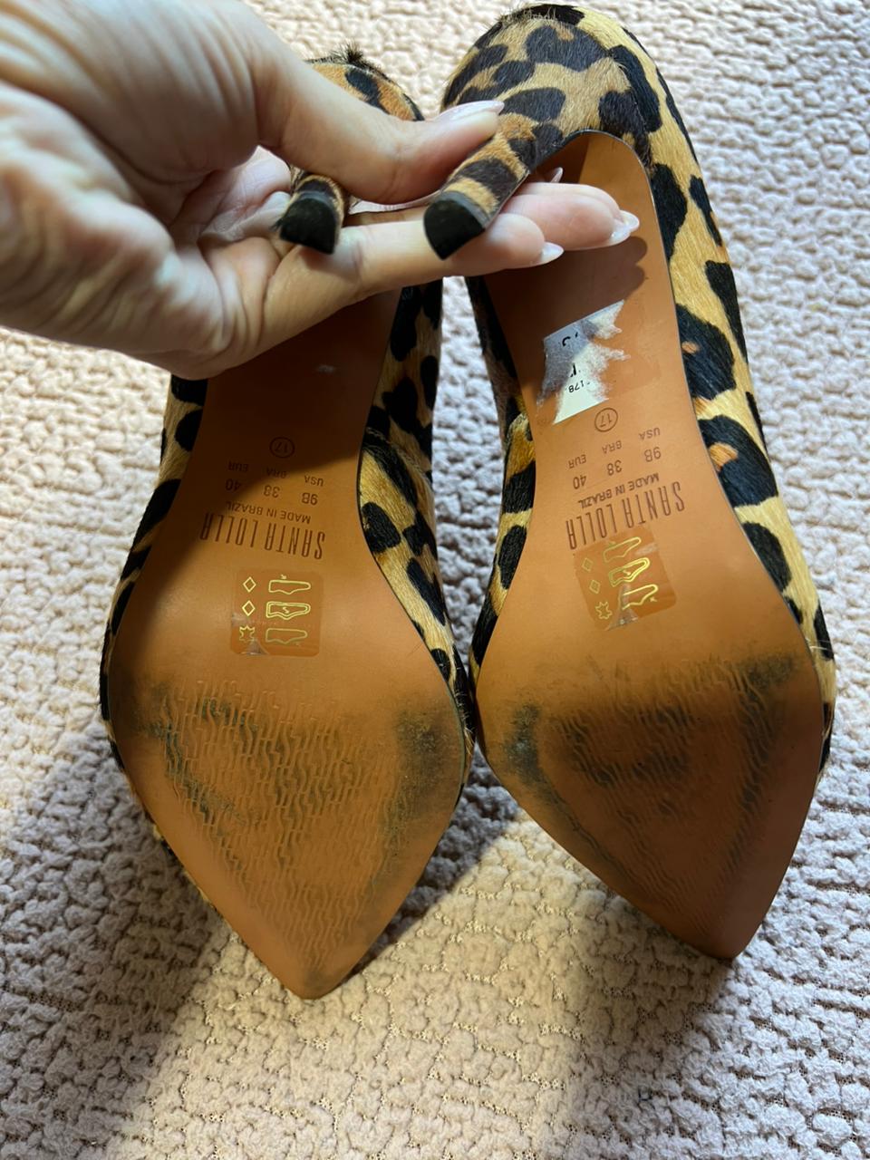 Scarpin animal print / oncinha / Santa Lola 38