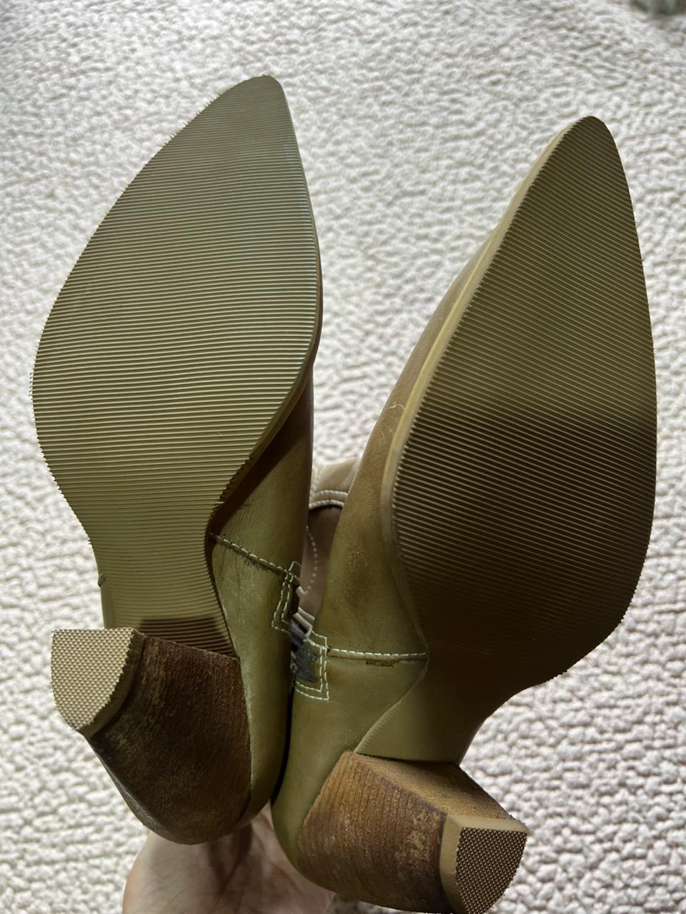 Bota cano médio - marrom - n38 - couro legítimo