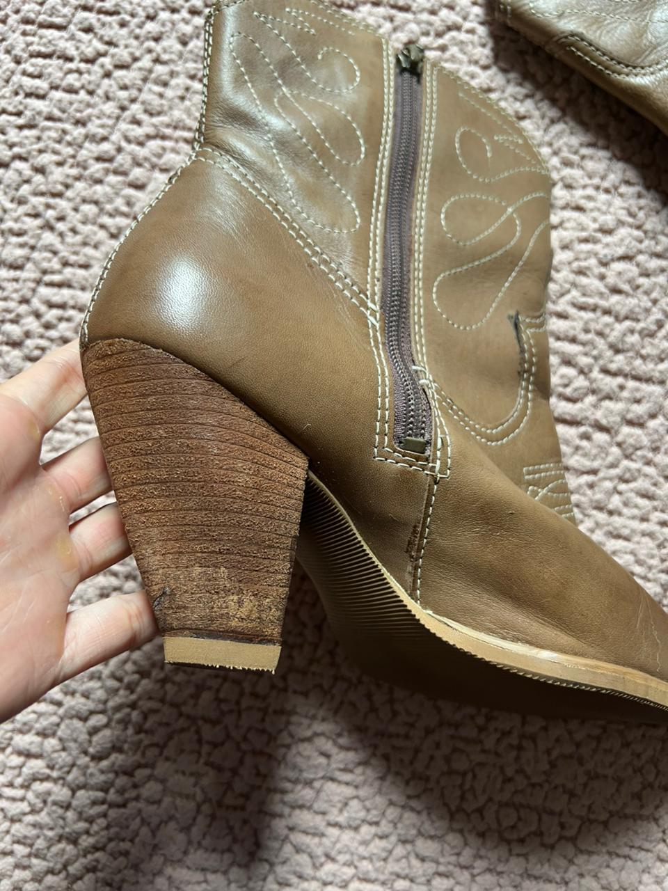 Bota cano médio - marrom - n38 - couro legítimo