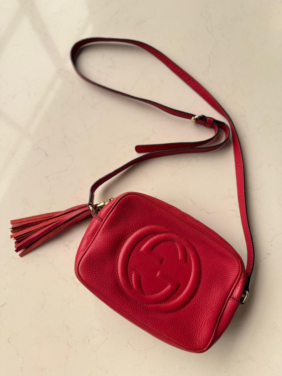 Bolsa tiracolo gucci soho disco vermelho original em excelente estado