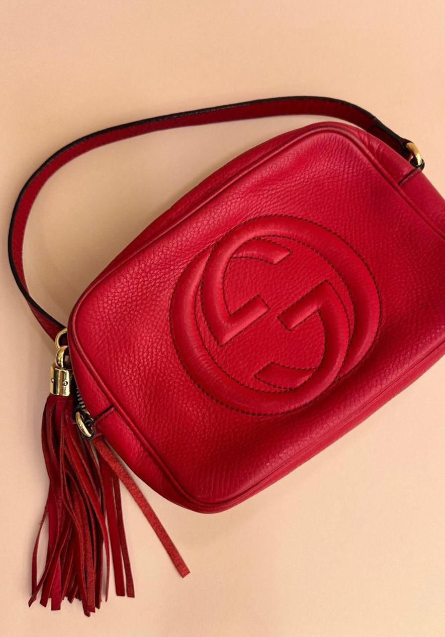 Bolsa tiracolo gucci soho disco vermelho original em excelente estado